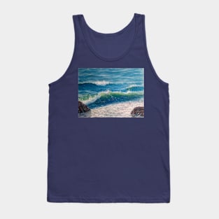 Sea Waves Oil painting Tank Top